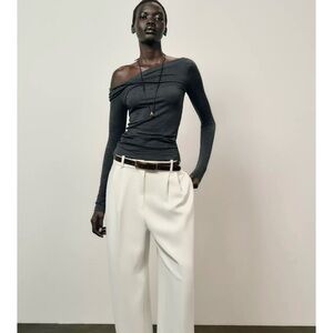 NWT ZARA ASYMMETRIC NECK TOP